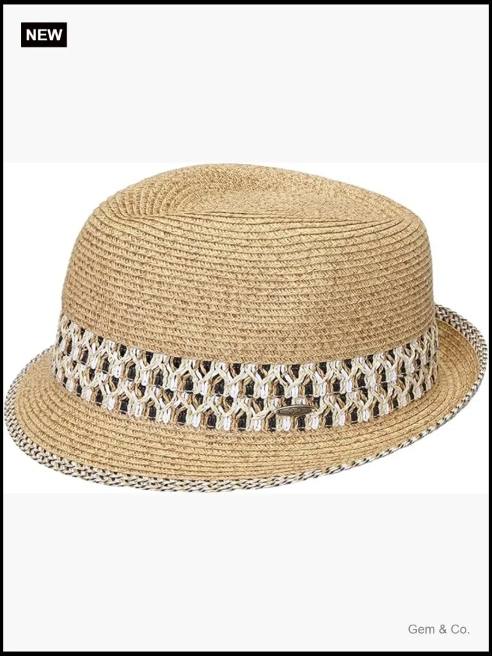 Short Brim Fedora Packable Sun Hat with UV Protection